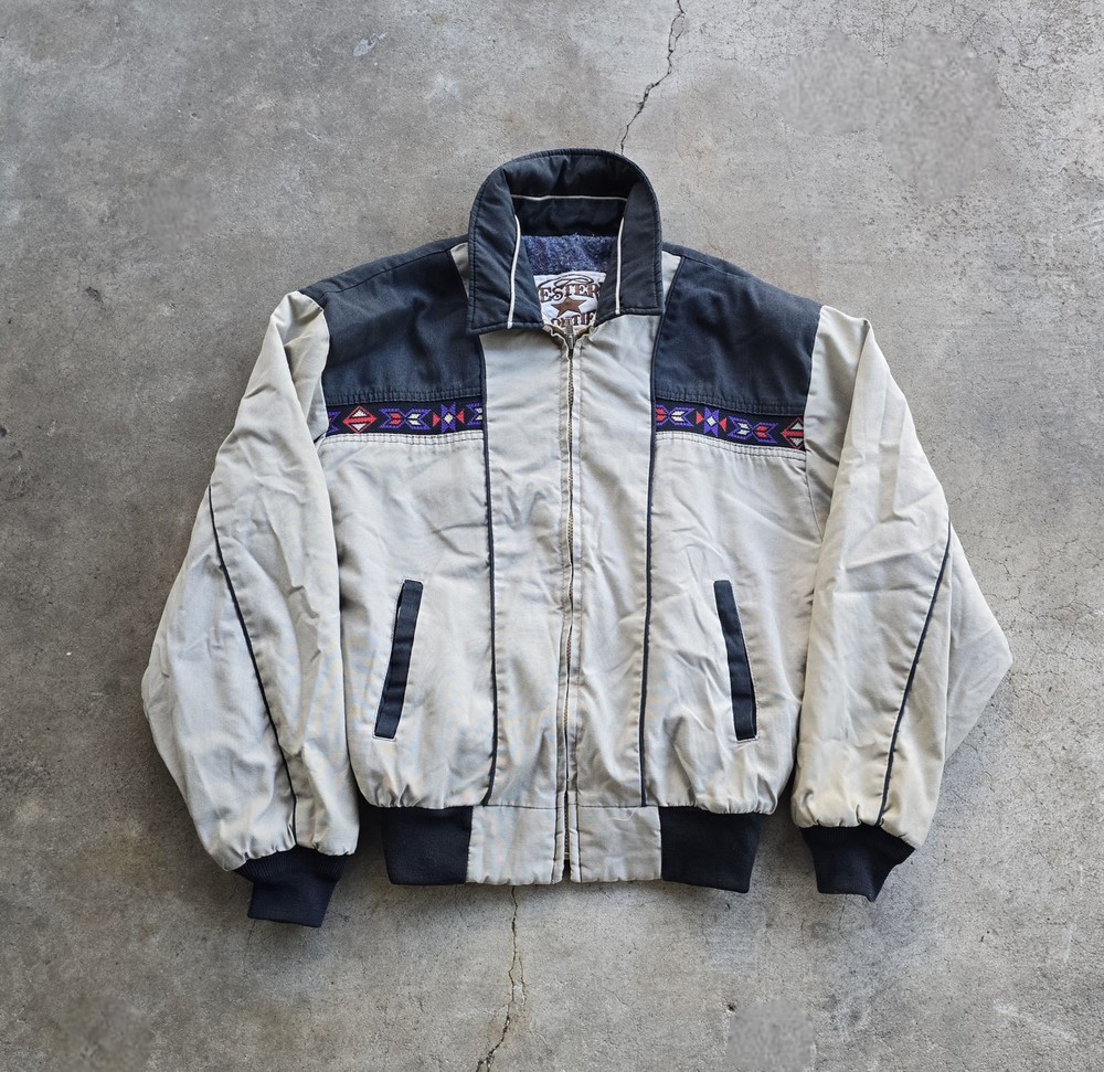 Vintage Western Frontier Aztec Jacket Carhartt Style Southwestern Medium