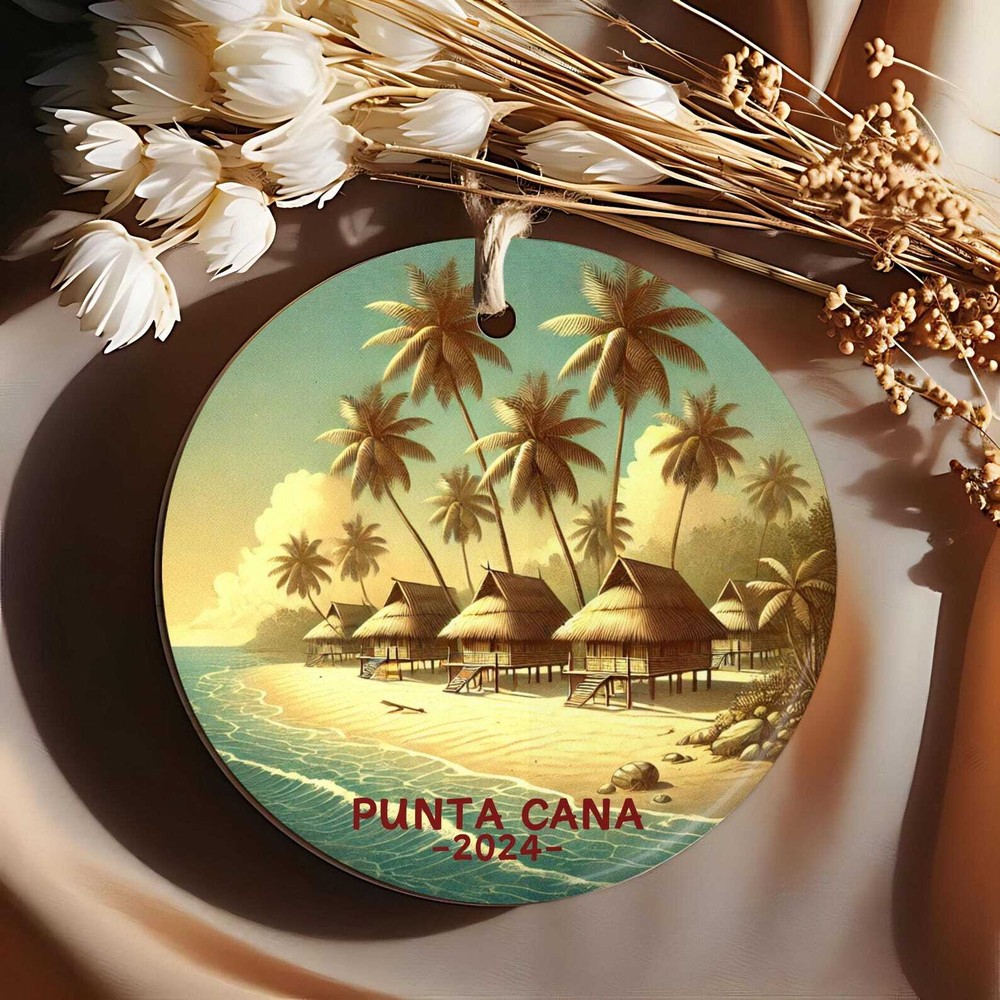 Punta Cana Beach Ornament 2024 Christmas Decor Tropical Paradise Souvenir
