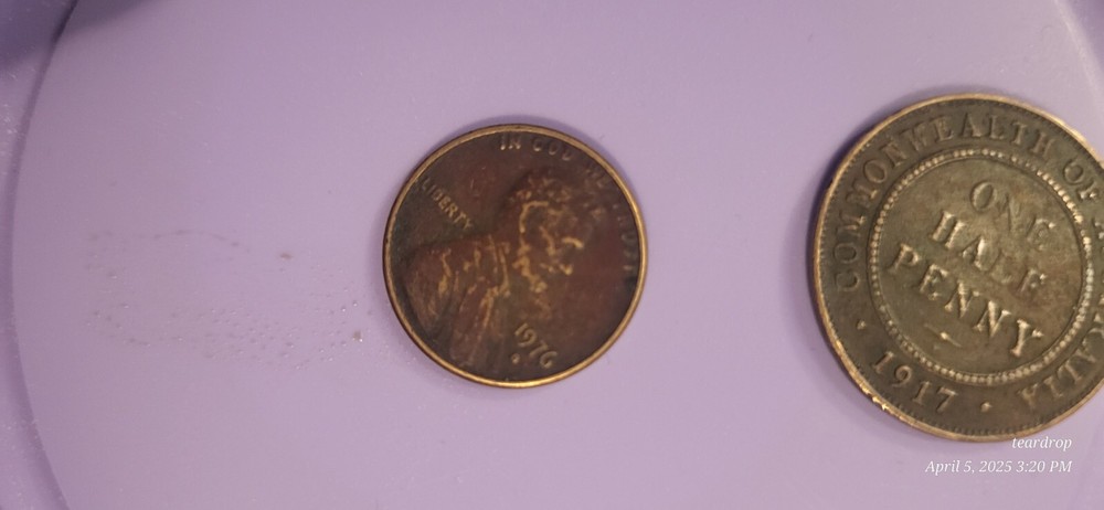 1976 D Lincoln Penny with Filled-In Mint Mark