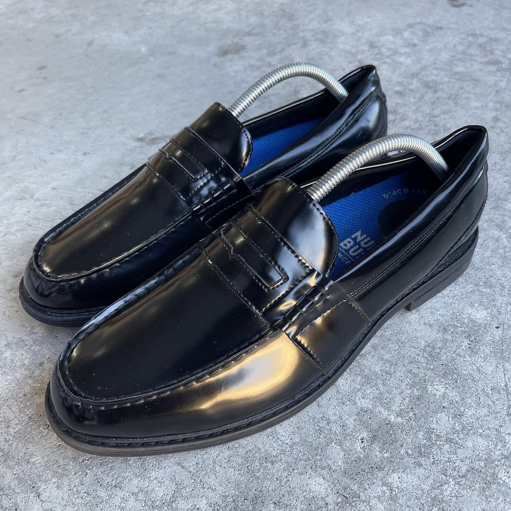 Men's Nunn Bush Black Leather Lincoln Slip-On Loafers Size 9.5M