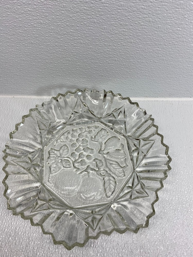 Vtg Pioner Clear Glass Floral Ornaments Pattern 10