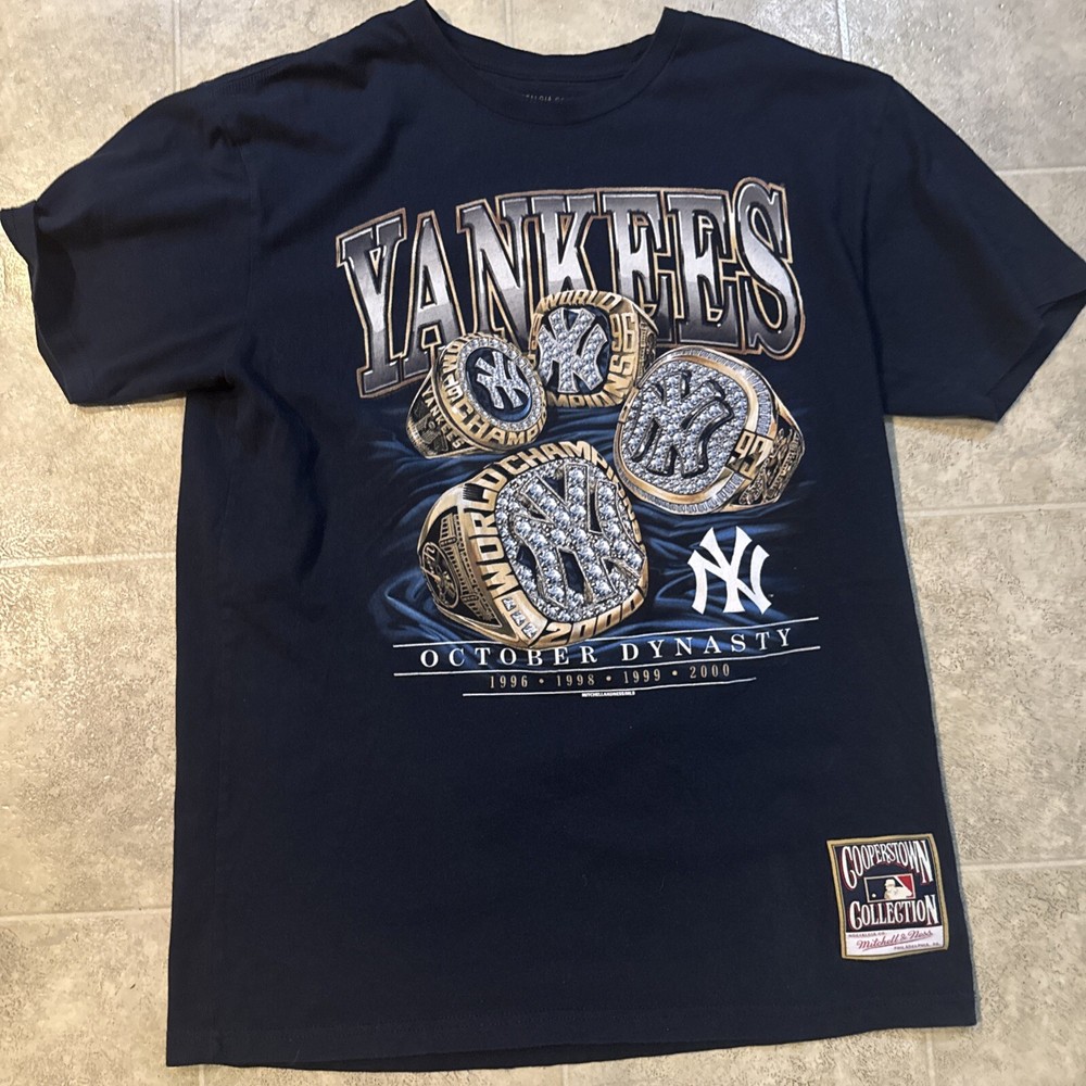 Men’s New York Yankees Mitchell & Ness October Dynasty T Shirt Size Large