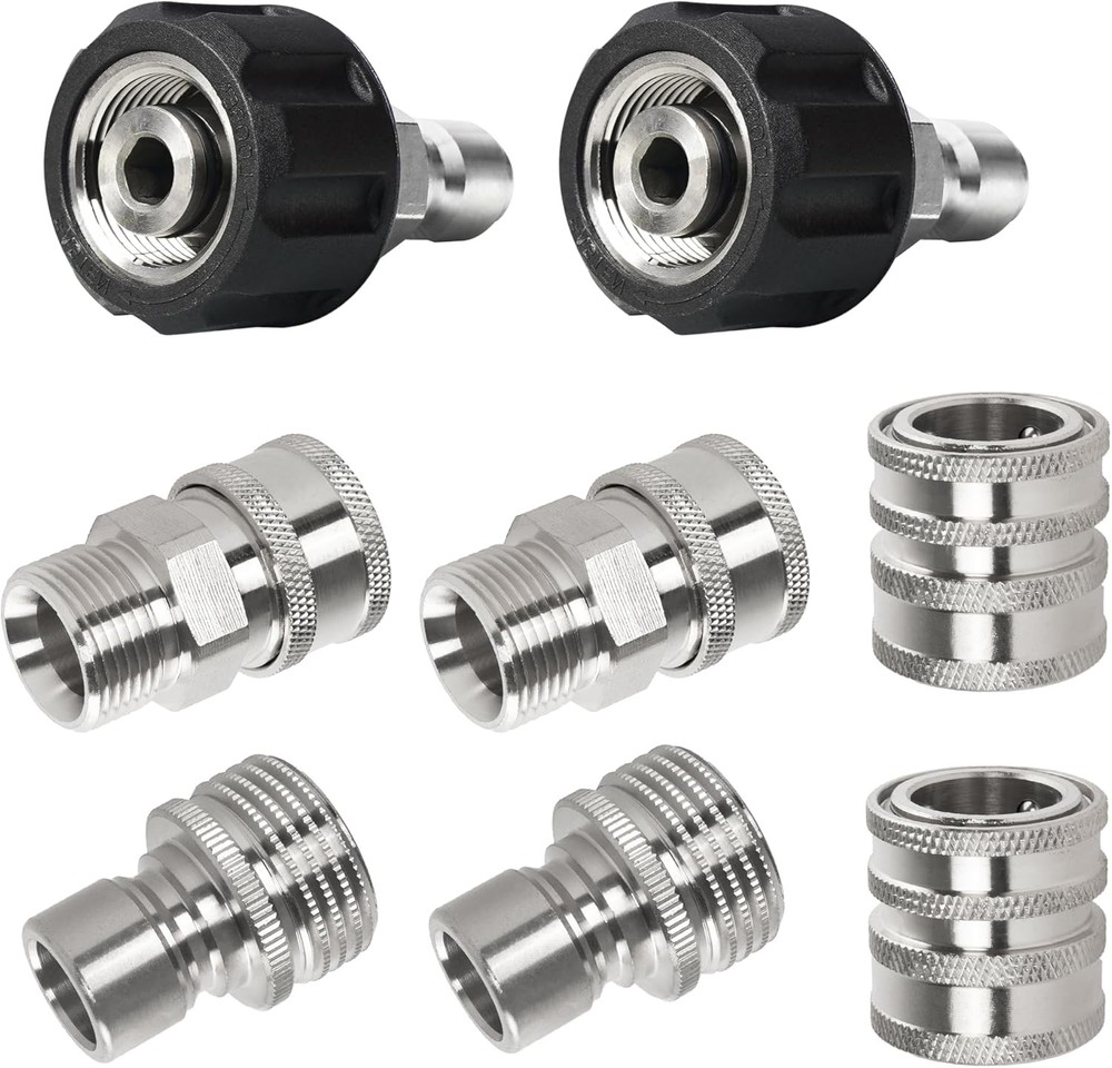 Stainless Steel M22 Quick Disconnect Pressure Washer Adapter Kit