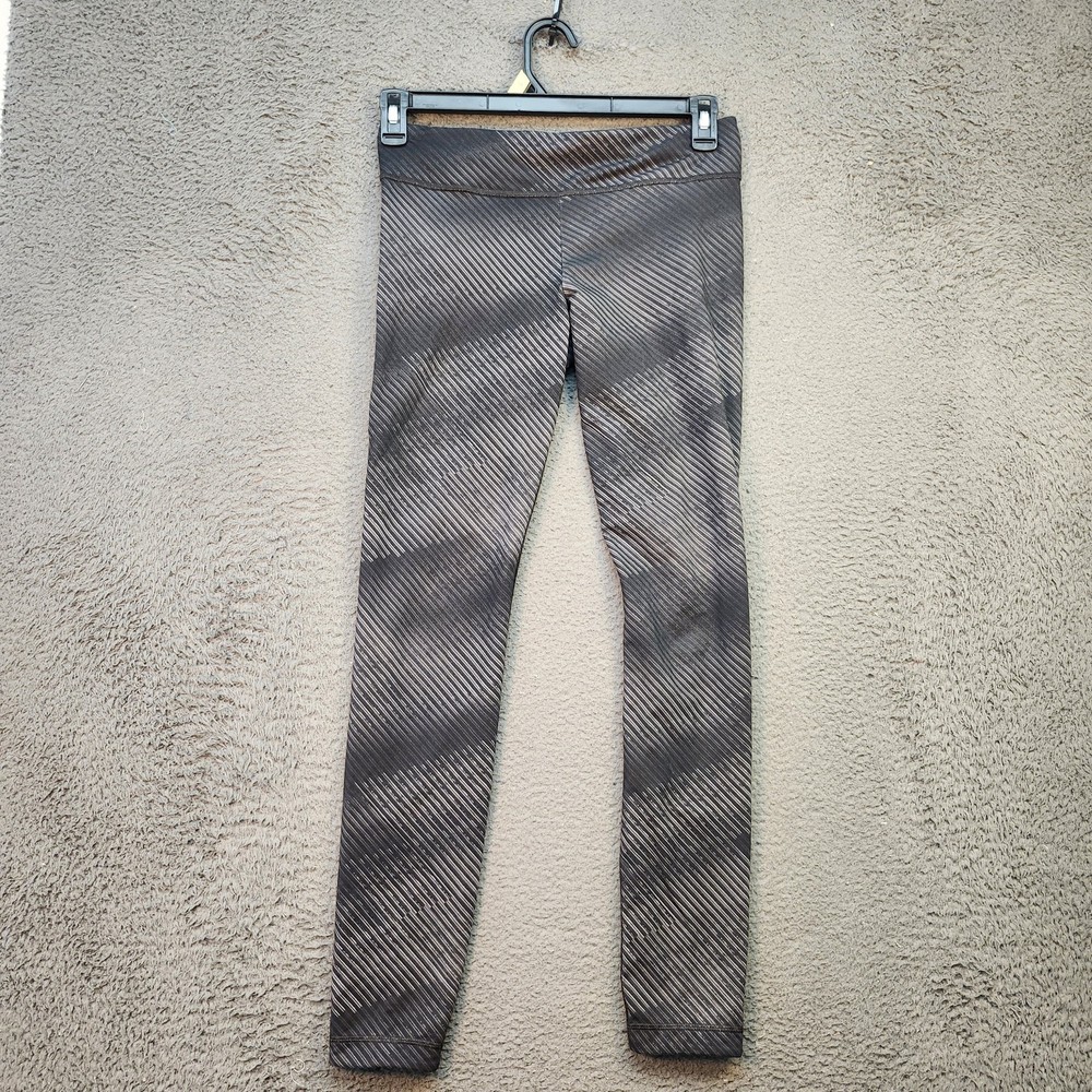 Under Armour Womens Small Black Gray Compression Running Leggings Athletic Pants