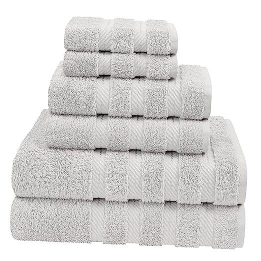 Luxury 6-Piece Silver Gray Bath Towel Set