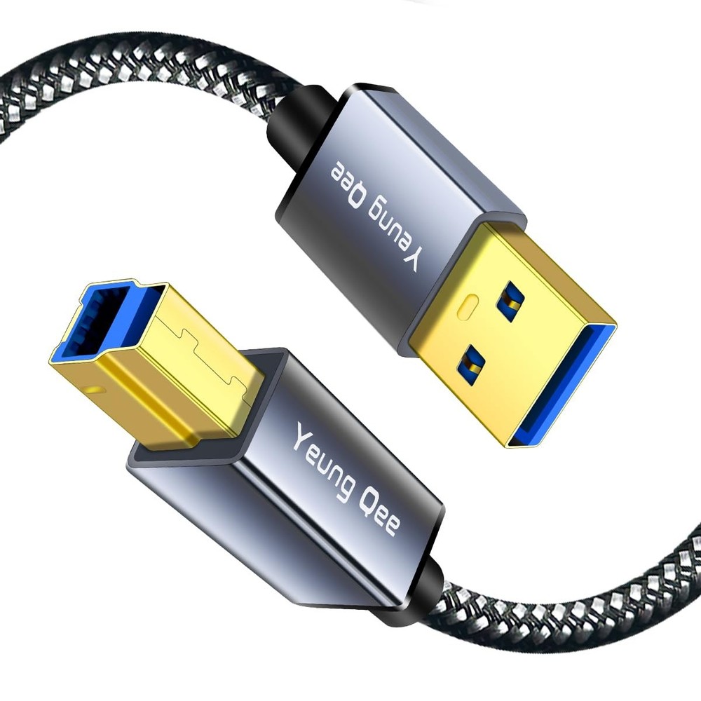 USB 3.0 A to B Cable 6ft Nylon Braided High-Speed Data Sync