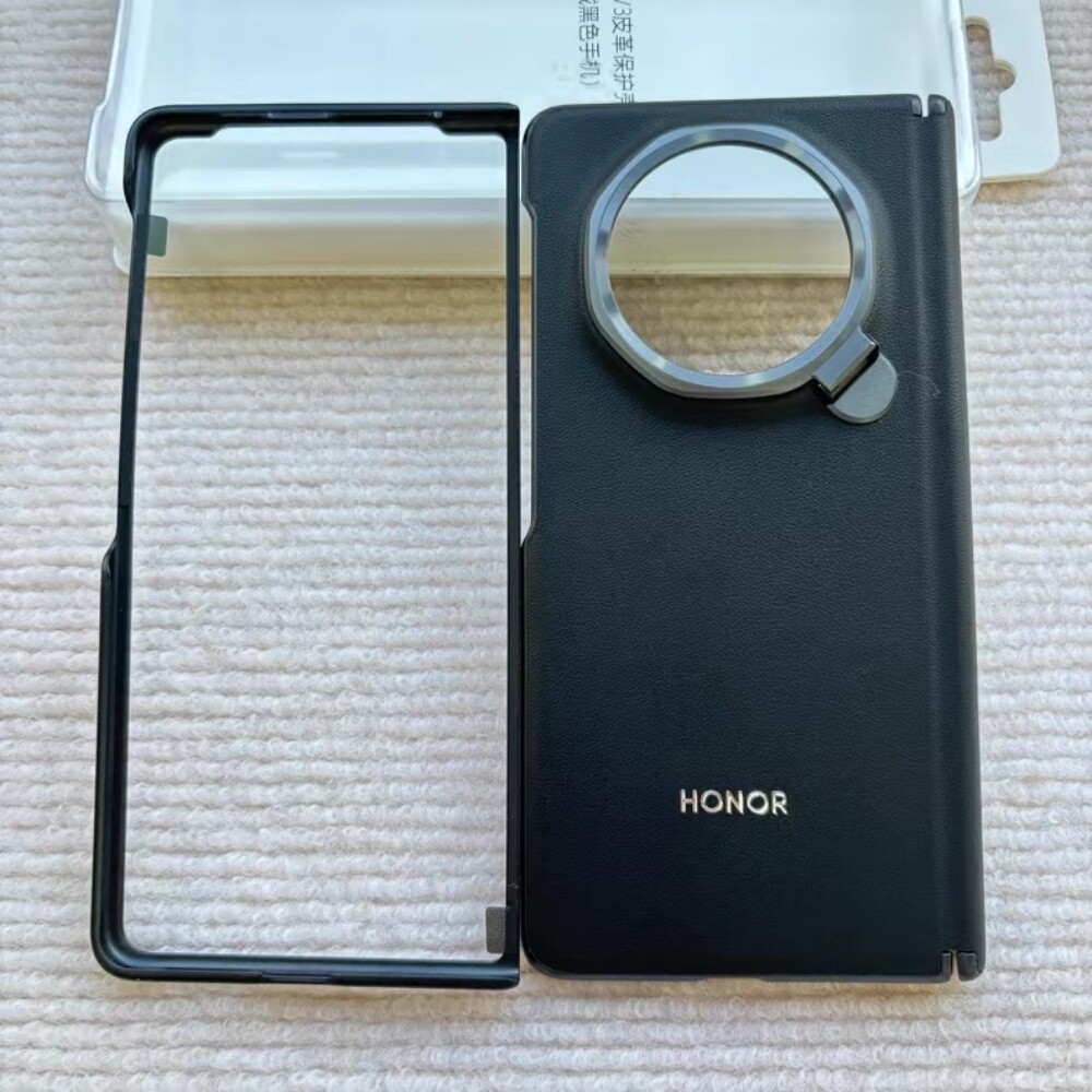 New Luxury PU Leather Back Case w/ Kickstand Axis Protection For HONOR Magic V3