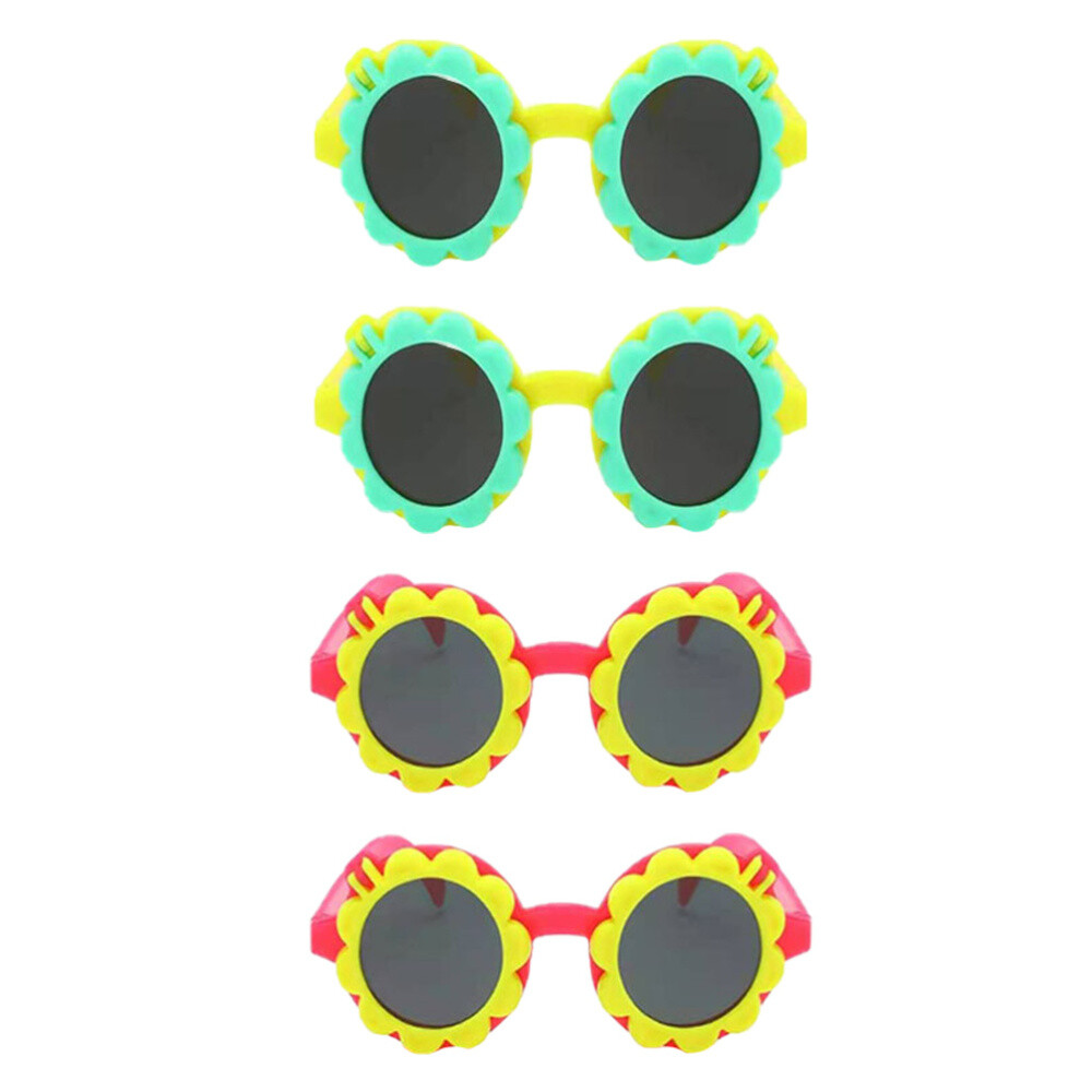 4-Pack Round Foldable Sunglasses for Kids Women Men Party Favors