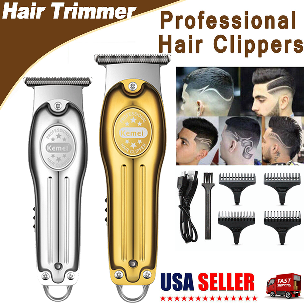 Kemei 0MM T-Blade Hair Clipper Electric Cordless Mens Hair Trimmer Set USA Stock