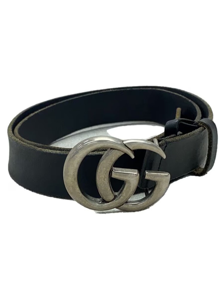 GUCCI GG Buckle Belt in Black Leather for Men 414316