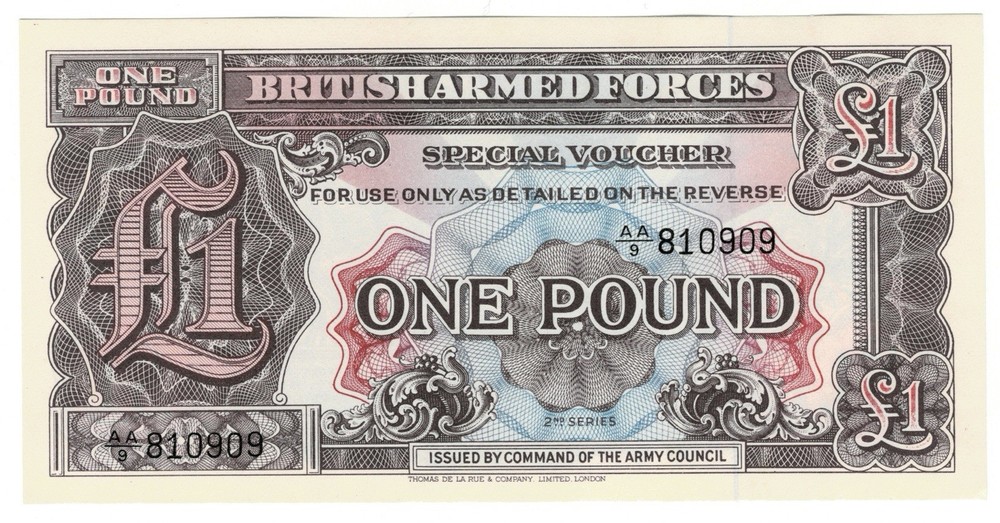 United Kingdom British Armed Forces 1 Pound Military Special Voucher 1948 P-M22-image