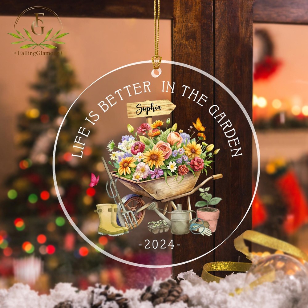 Personalized Gardening Acrylic Ornaments  Garden Ornament  Horticulture Christma