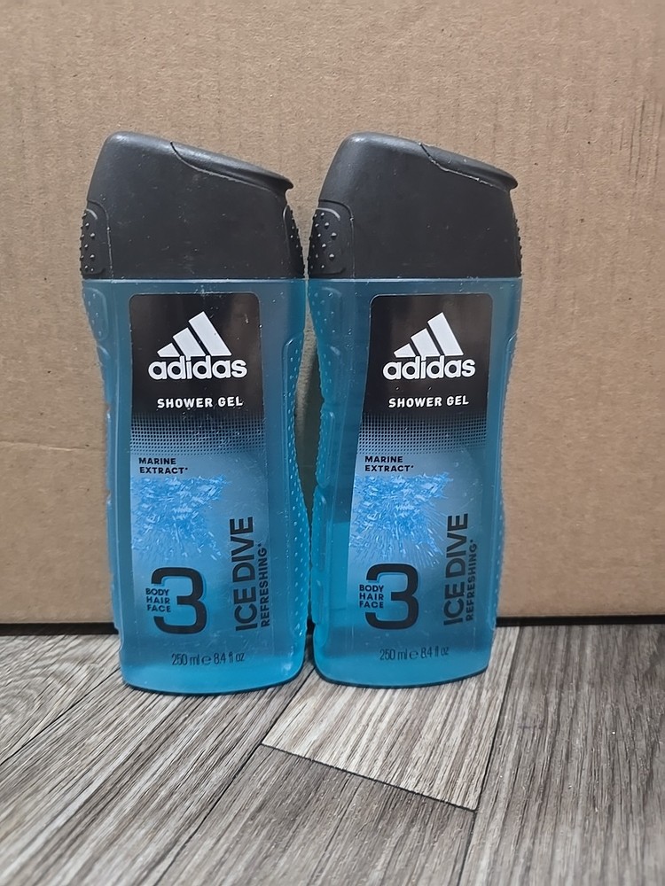 Adidas Ice Dive 2 Shower Gel Body Wash 250ml for Body Hair Face