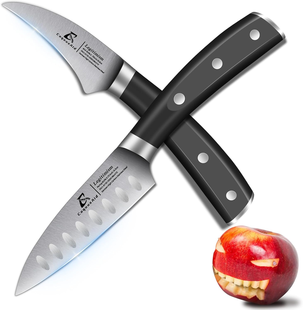 2-Piece Paring Knife Set with 3.8-Inch Fruit Knife and Peeler for Kitchen