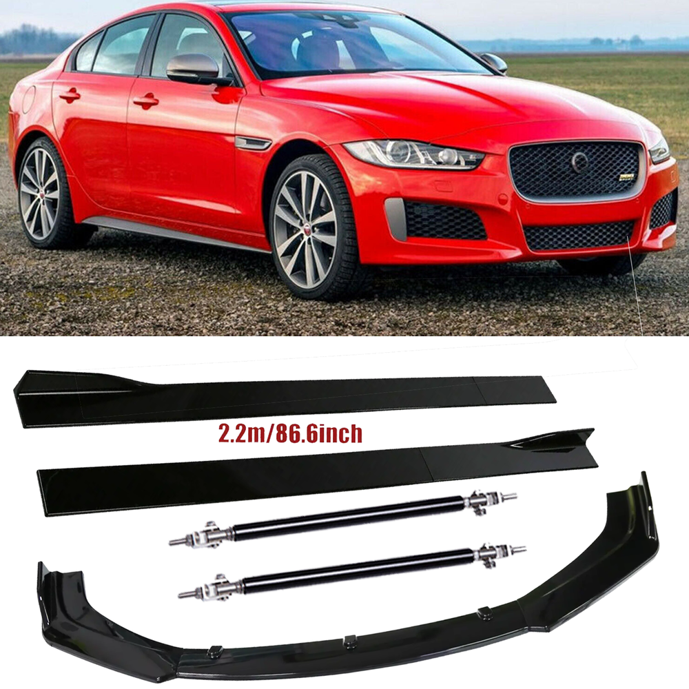 Front Bumper Lip Splitter Spoiler Strut Rods For Jaguar XE XF XFR XFR-S XJ