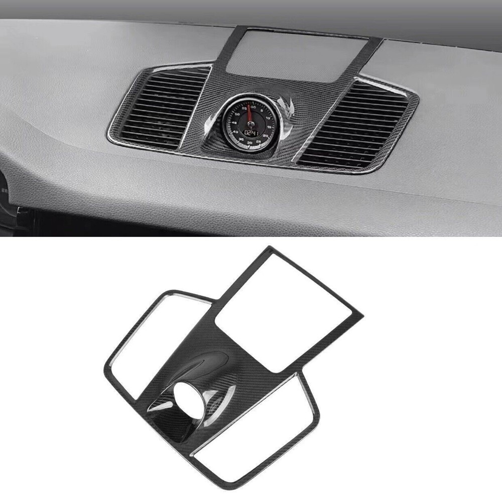 Carbon Fiber Front Air Vent Trim Clock Cover for Porsche Cayenne 2018-2022