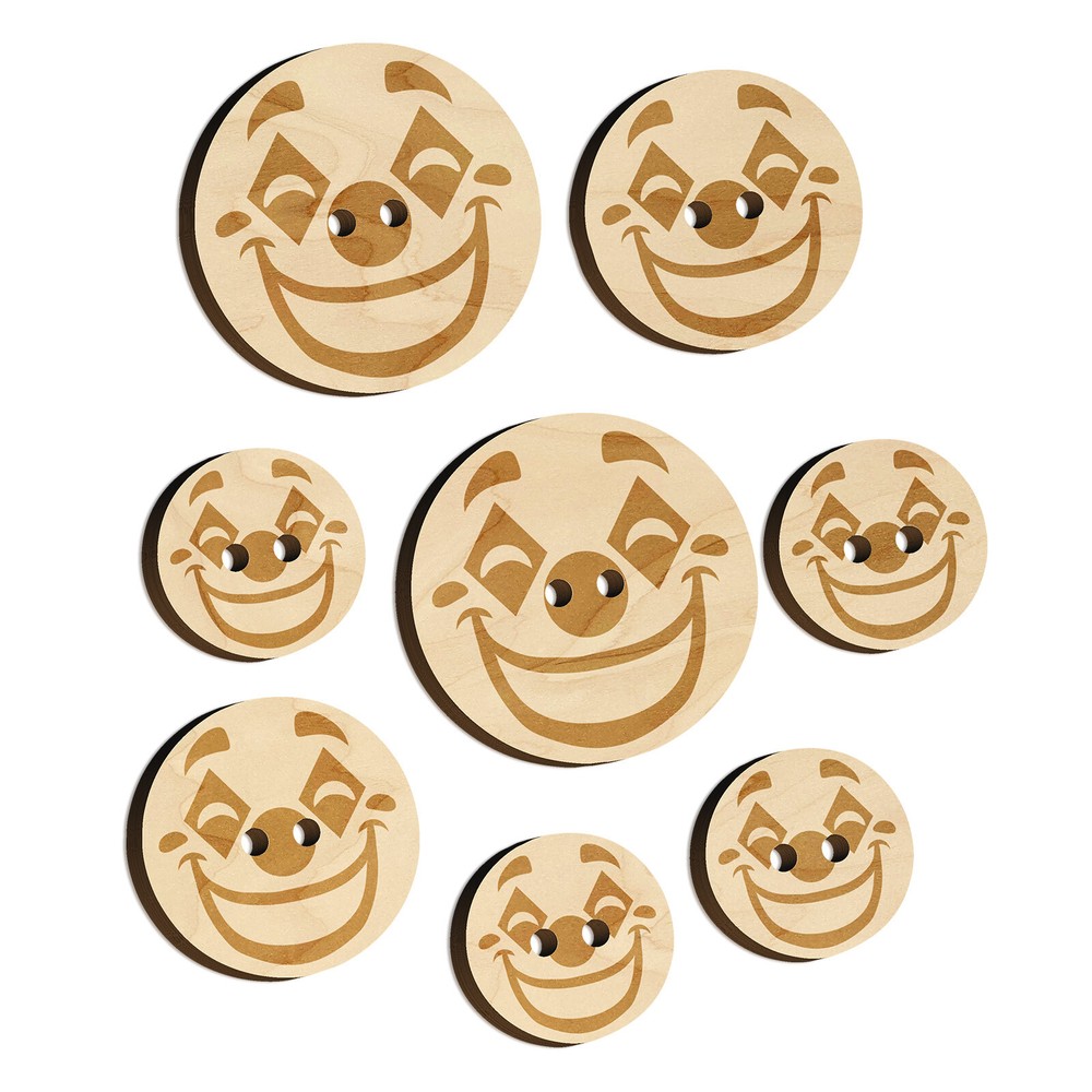 Colorful Happy Clown Wooden Buttons for DIY Sewing Knitting Crafts  