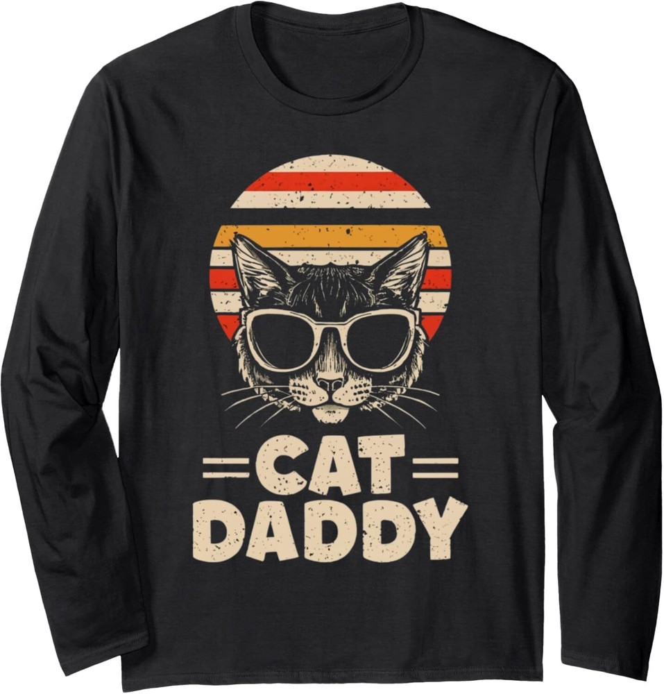Vintage 80s Cat Daddy Distressed Retro Sunglasses Long Sleeve Tee  