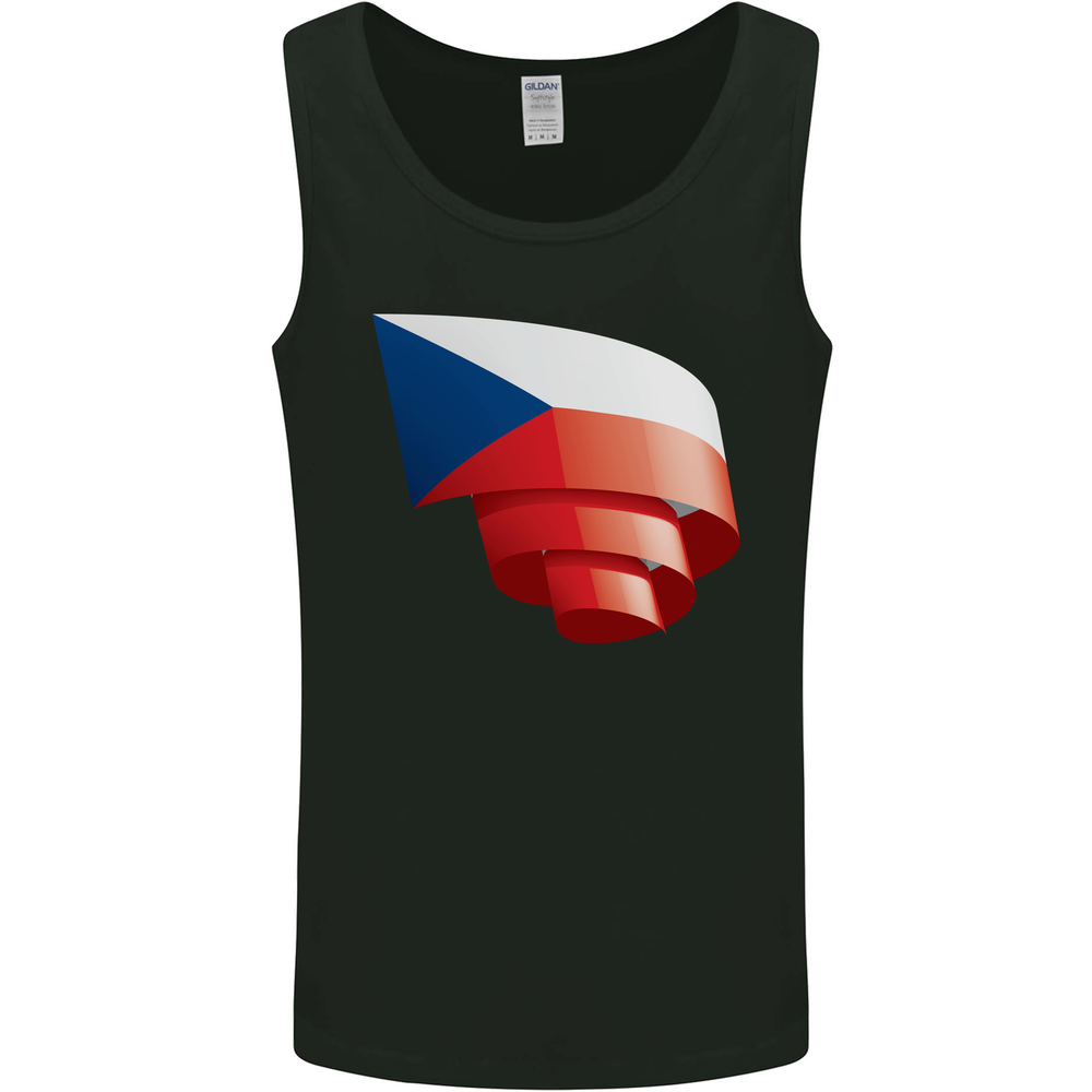 Curled Czechia Flag Czech Republic Day Football Mens Vest Tank Top