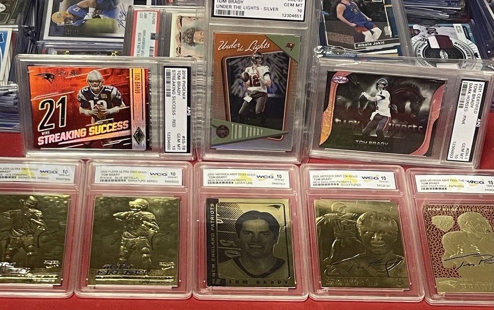 Tom Brady (8) Card All Graded GEM MINT 10 Card Lot - 3 #d Cards ! 5 - 24k Gold