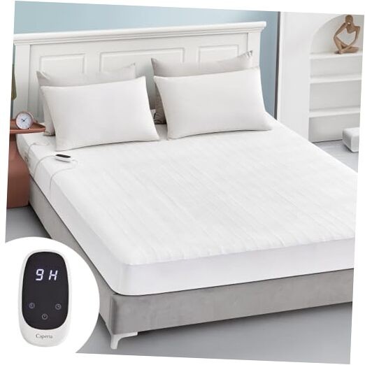 Heated Mattress Pad Size Electric Mattress Bed Warmer 9 Heat Twin XL White