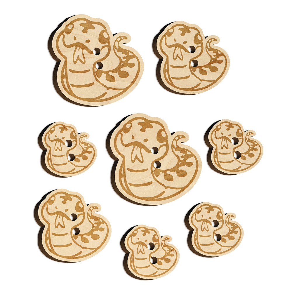 Sassy Snake with Tongue Sticking Out Wood Buttons for Sewing Knitting DIY Craft
