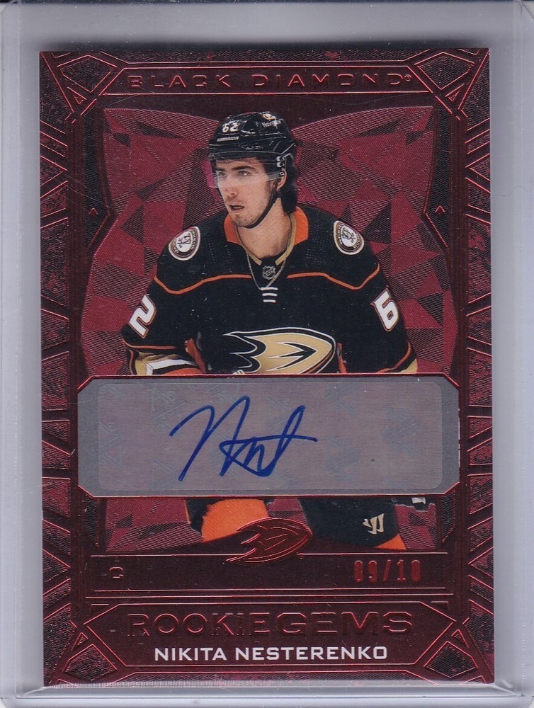 Nikita Nesterenko 2023-24 Upper Deck Black Diamond Rookie Gems Auto 09/10 Hockey Card