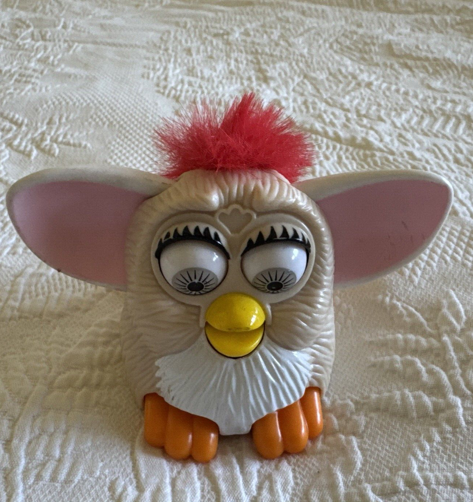 1998 McDonalds FURBY Happy Meal Toy Figure Tiger  90's Brown White Red Hair