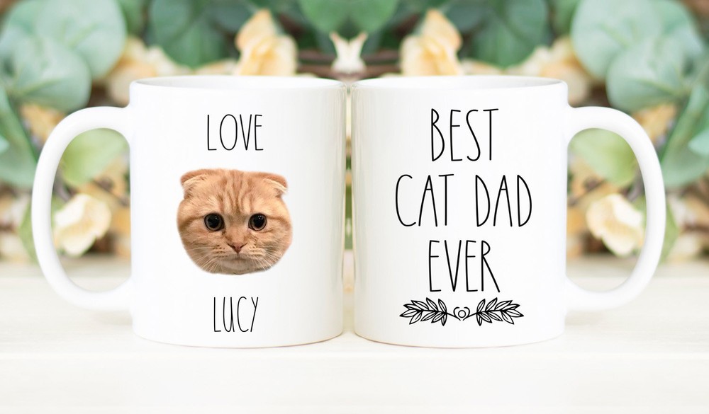 Custom Cat Dad Mug Best Cat Dad Ever Cat Lover Gift Men Personalized Cat Lover