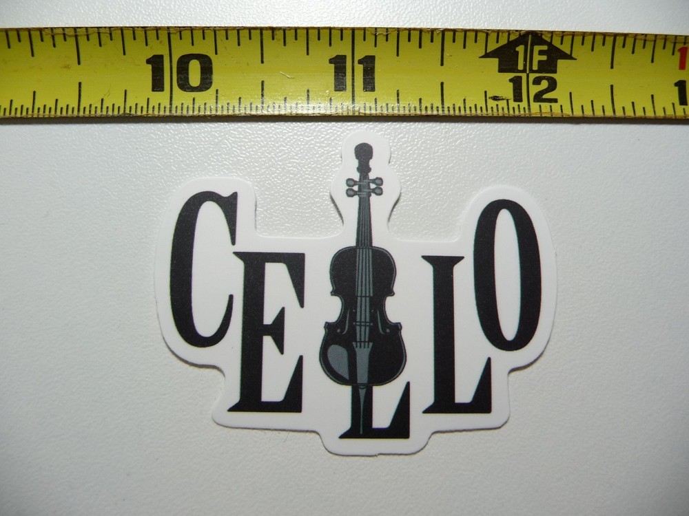 CELLO LETTERS FAN MUSIC DECAL STICKER BAND CONCERT HALL MUSICAL