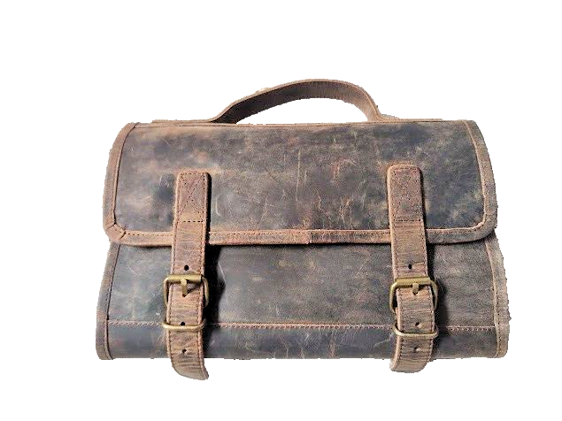 KomalC Premium Buffalo Leather Hanging Toiletry Bag for Travel - Ideal Fathers Day Gift