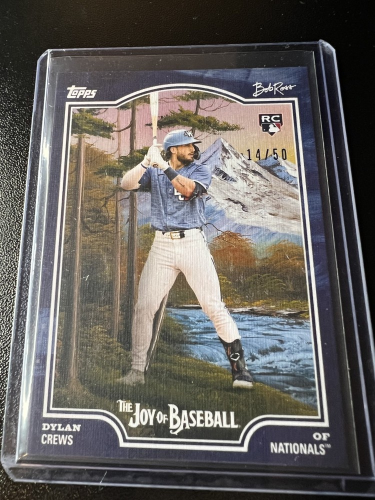 2025 Topps X Bob Ross The Joy of Baseball Dylan Crews RC #75 Prussian Blue /50