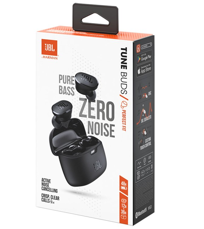JBL Tune Buds Black Wireless Earbuds with ANC & Stereo Sound