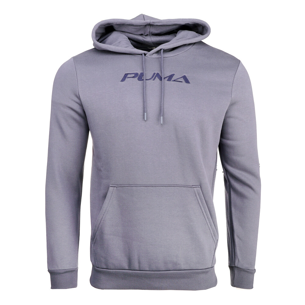 Puma Grey Tonal Logo Pullover Hoodie for Men - Casual Outerwear 68439169