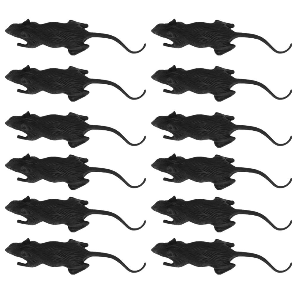 24 Pcs Realistic Halloween Rat Prank Toy Props for Scary Decorations