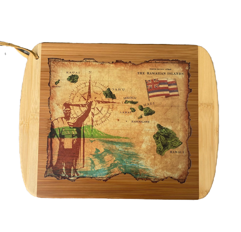 Colored Map of Hawaiian Islands Cutting/Serving Board