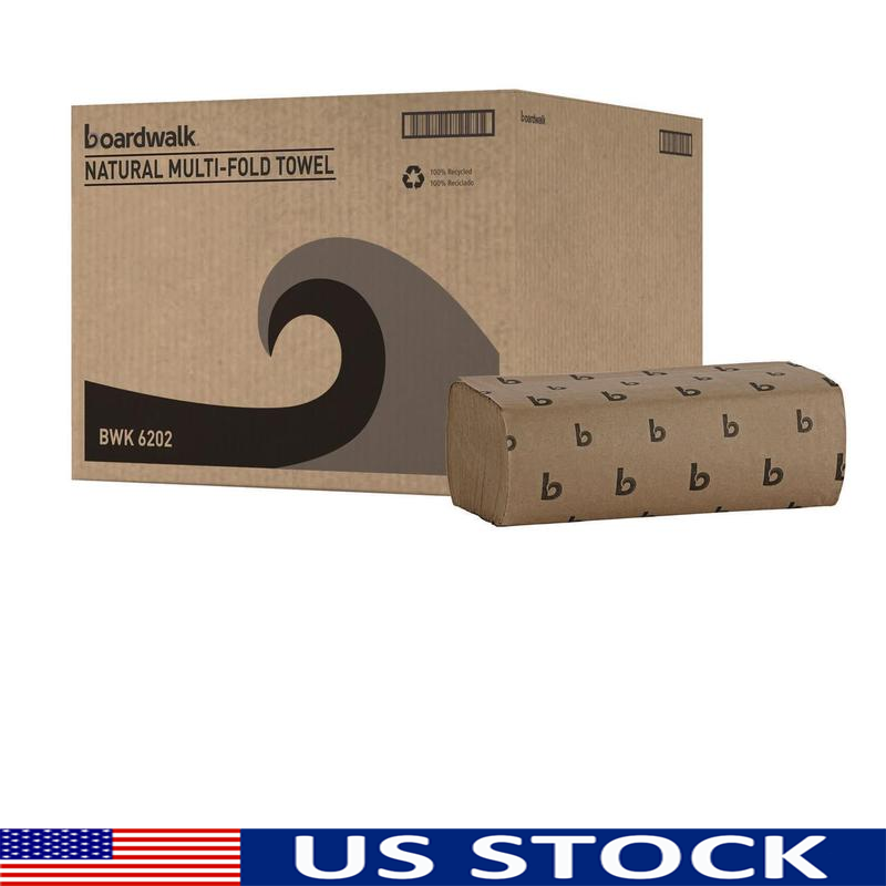 Multifold Commercial Paper Towels 16 Packs 250 Sheets Natural Textured Boardwalk