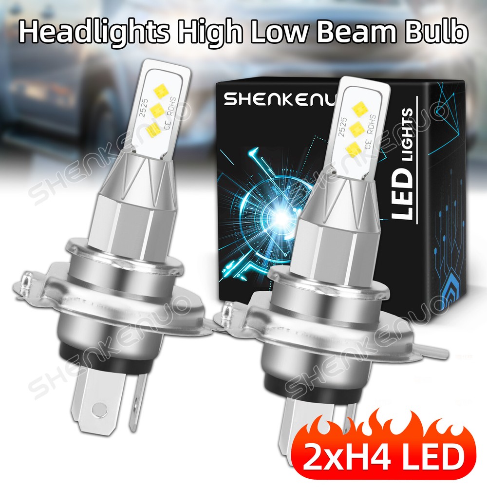 H4 LED Headlamp Bulb Kit 6000K White for Car and Truck Near Far Beam