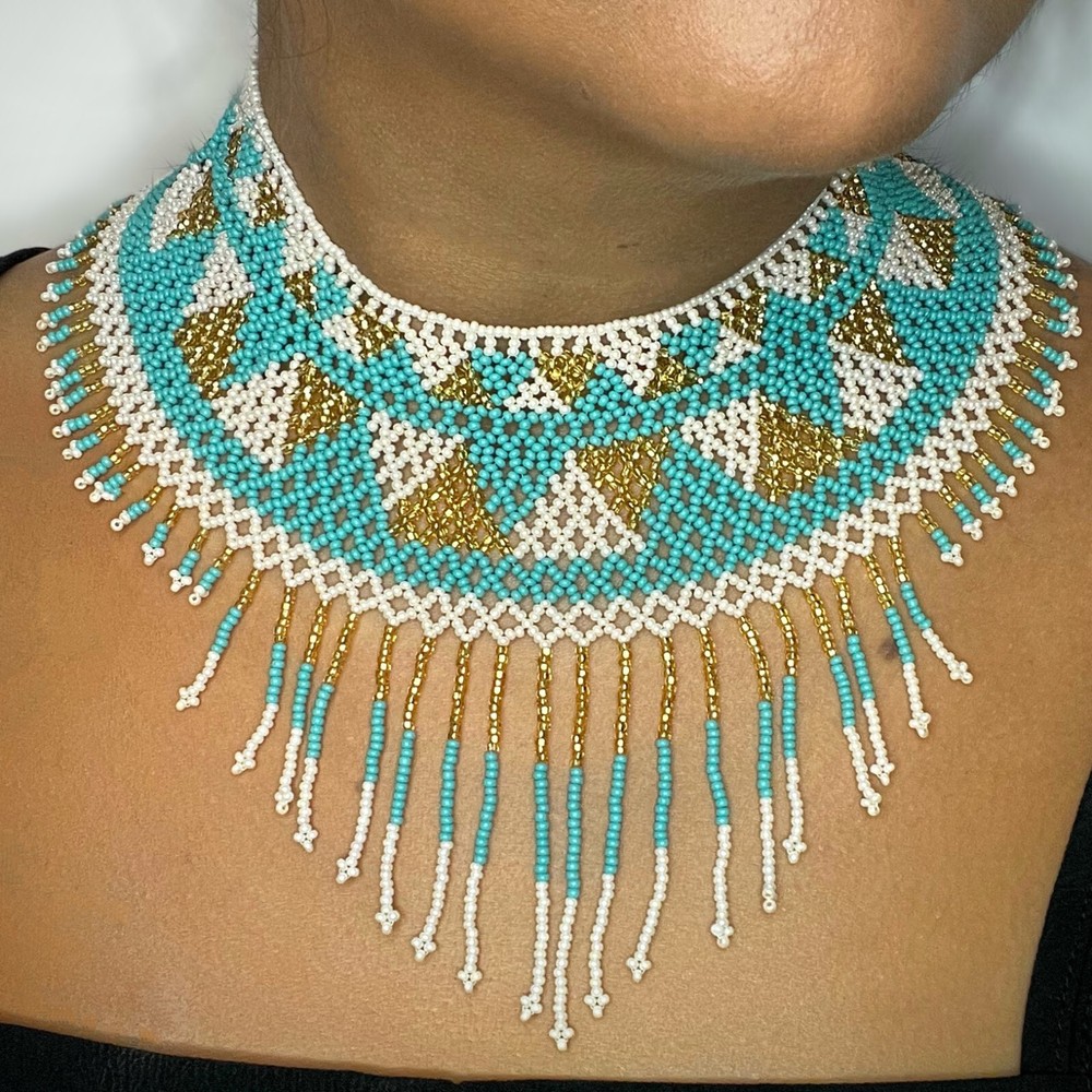 Bead Necklace | Handmade in Mexico | Aztec Necklace | Beaded Choker | Ethnic 43