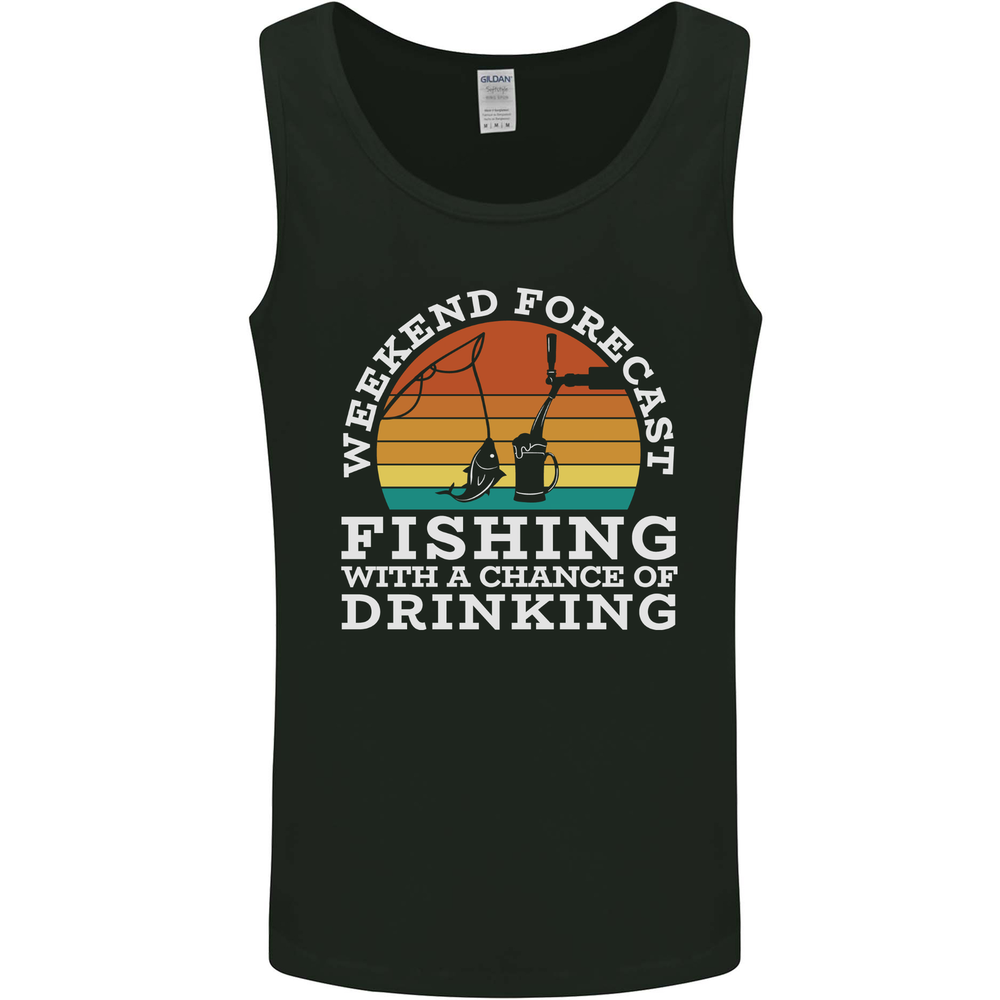 Fishing Weekend Forecast Funny Fisherman Beer Mens Vest Tank Top