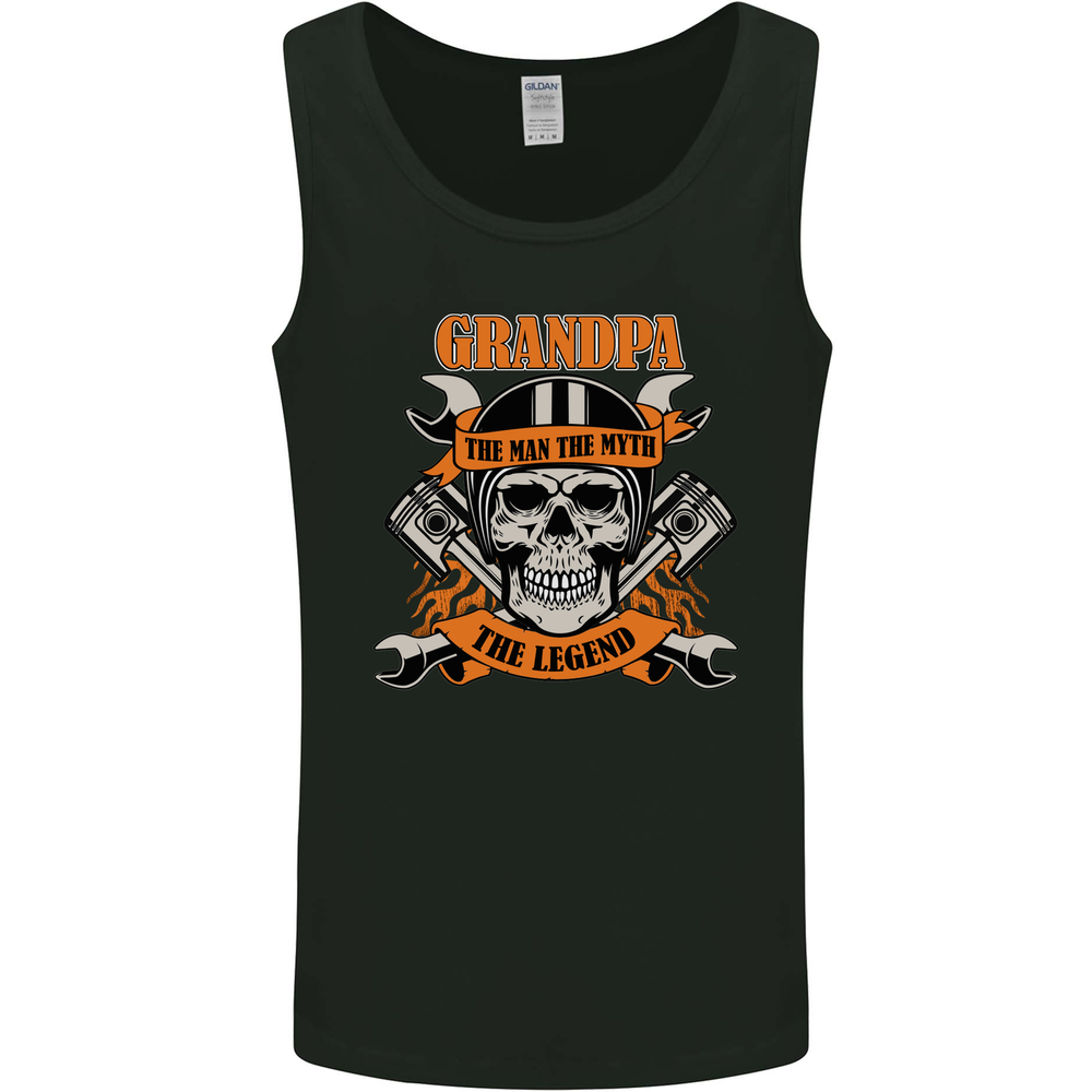 Biker Grandpa the Man Myth Legend Funny Mens Vest Tank Top