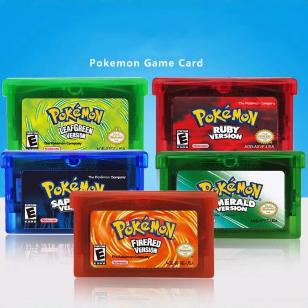 Game Card Ruby, Sapphire, Emerald, Fire Red, Leaf Green For Pokemon Game Boy GBA
