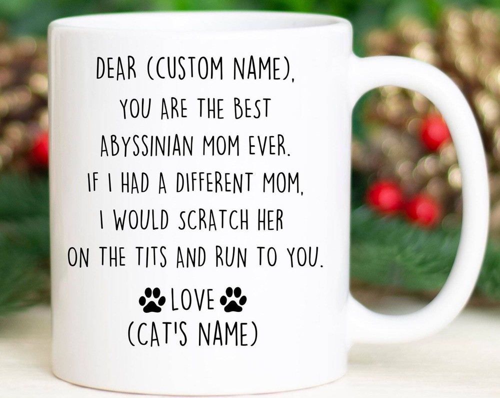 Abyssinian Mom Birthday Gift Abyssinian Mom Christmas Gift Abyss Cat Mom Valenti