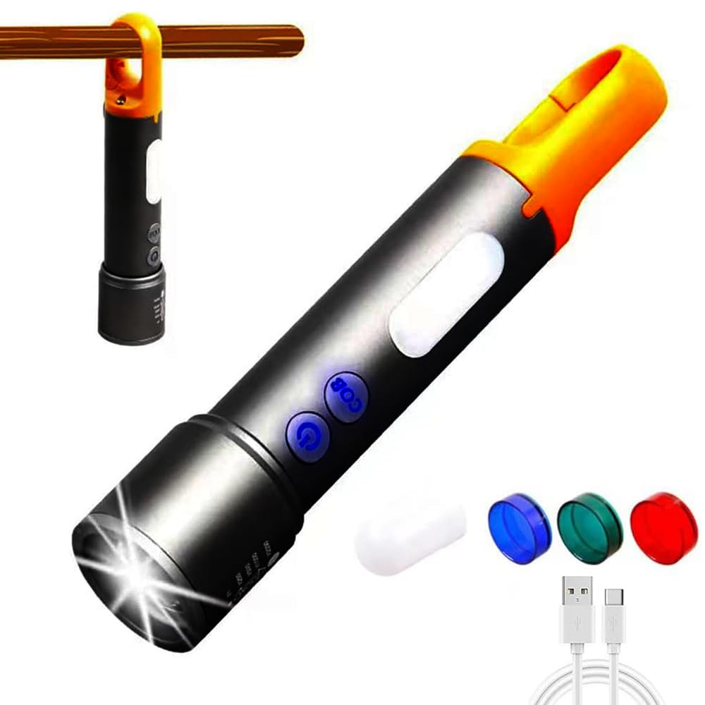 LED Rechargeable Tactical Flashlight High Lumens, Brightest Flashlights for E...