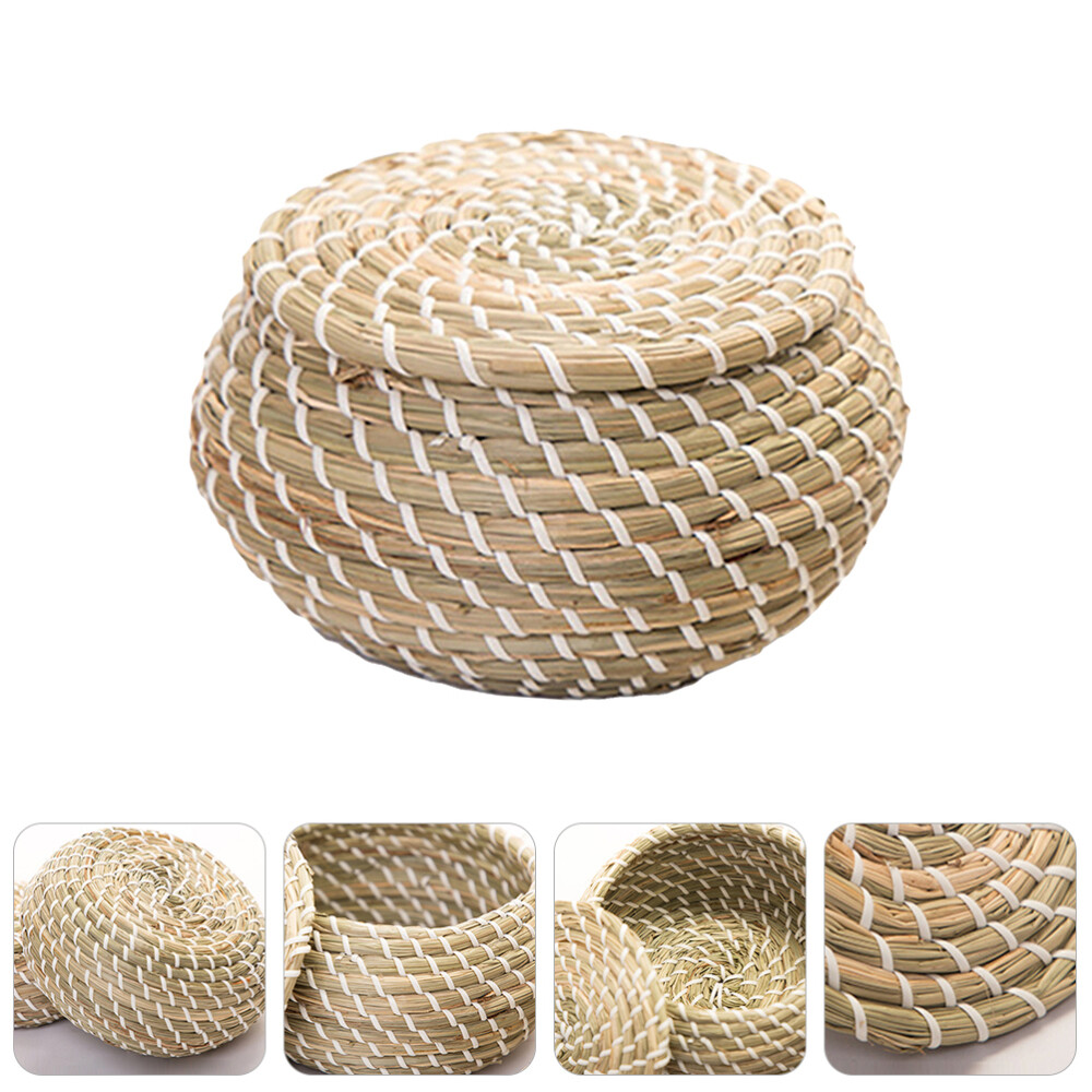 Basket Straw Storage Basket Clothes Organizer Basket Snack Basket