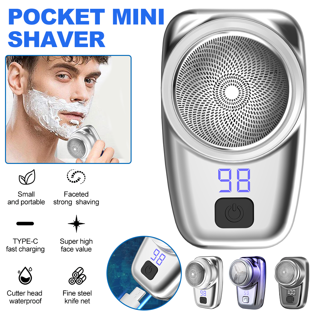 Portable Electric Razor LED Display Shaver Beard Trimmer USB Recharge Men's BK1
