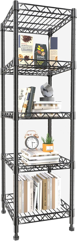 5-Tier Adjustable Metal Wire Shelving Unit with Standing Storage