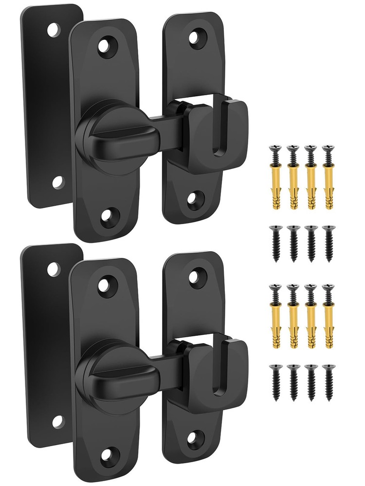 90/180 Degree Flip Barn Door Lock, Protect Privacy - Security Door Latch, Sma...