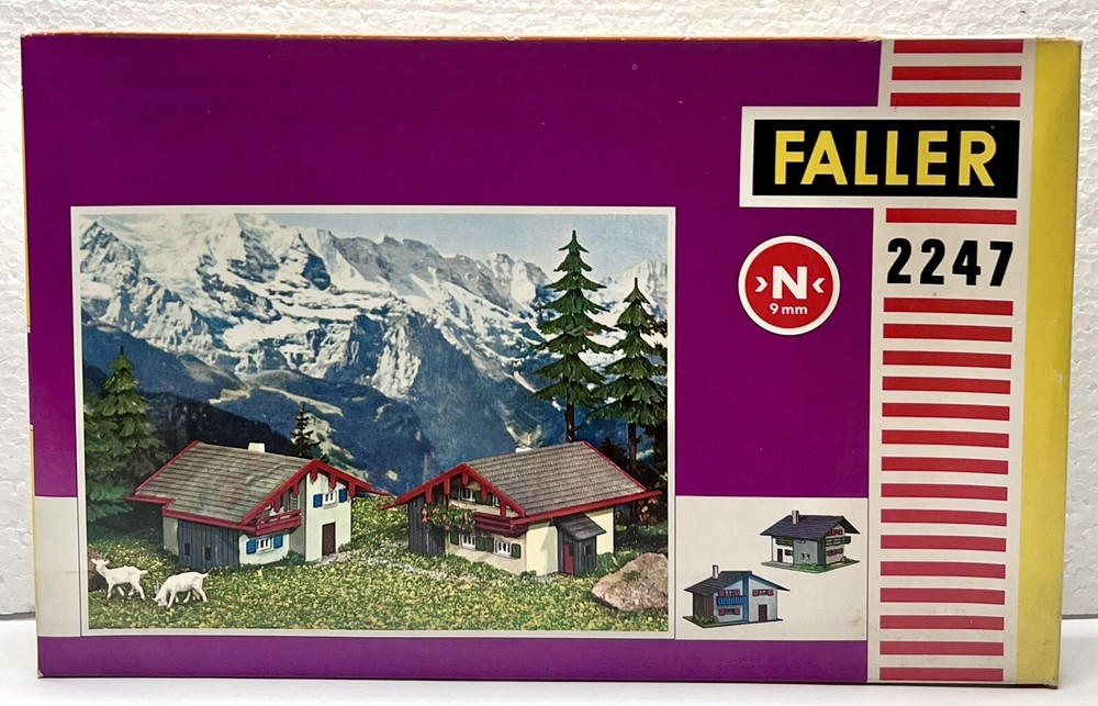 Vintage Faller N Scale 2247 Farm Houses To Construct Set Of Two Houses