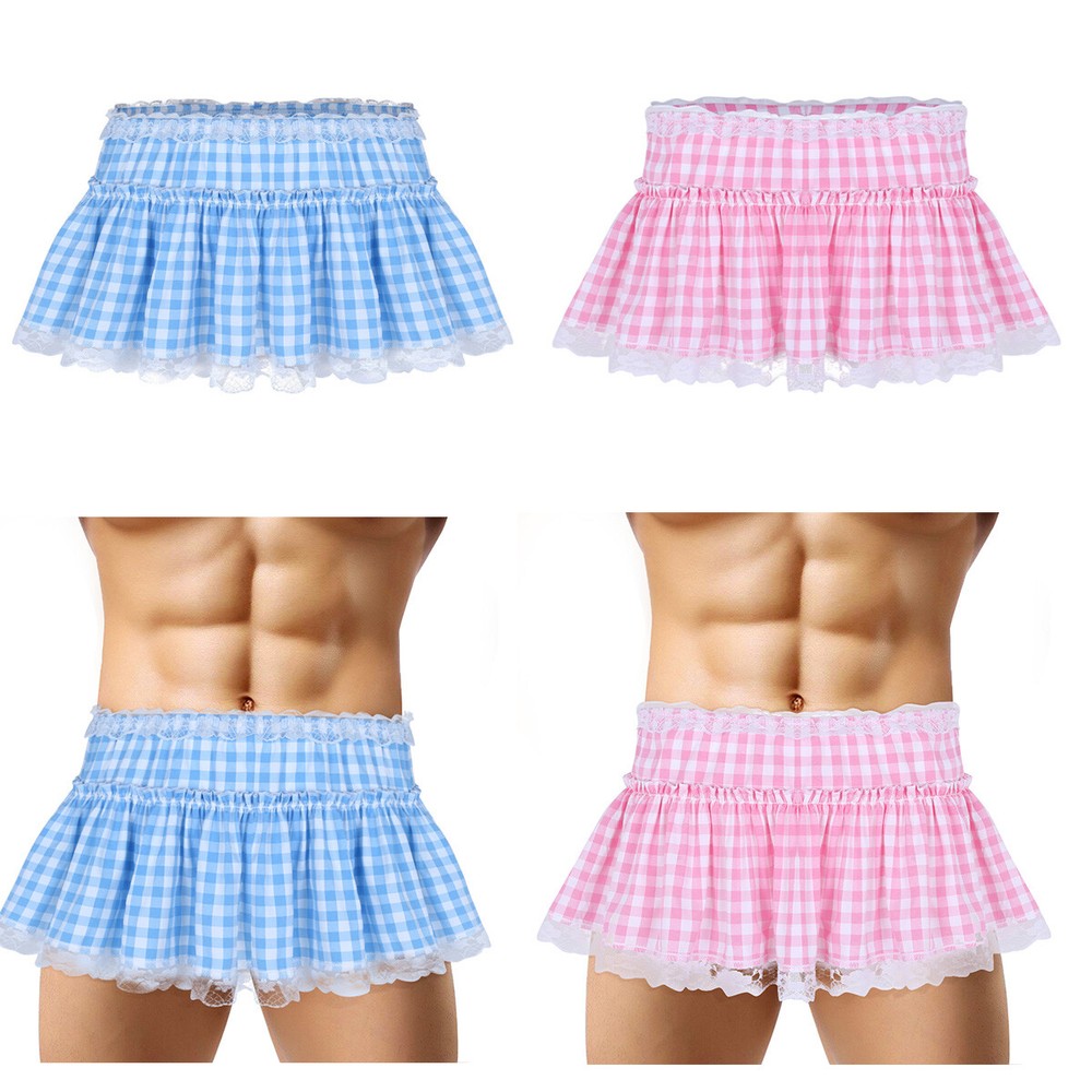US Men Skirt Pleated Underwear Unisex Miniskirts Sexy Costume A-line Sissy Short